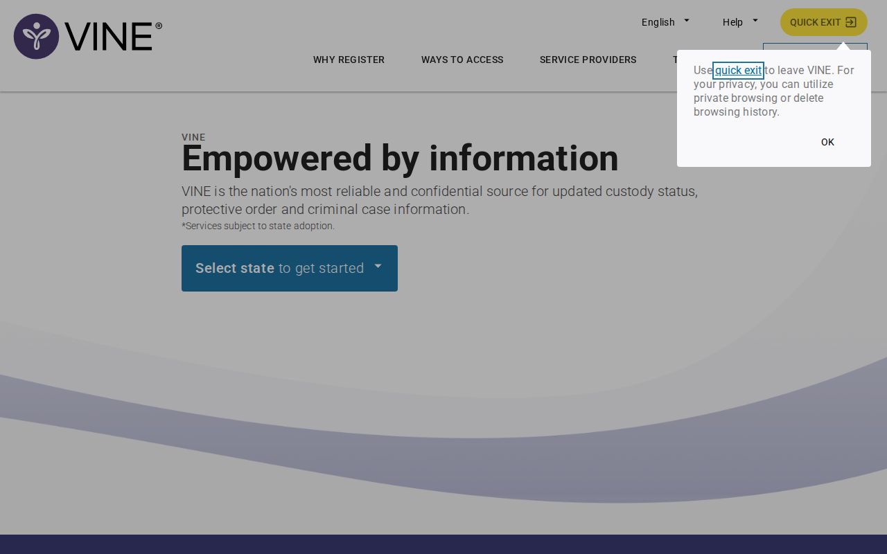 VINELink search interface used for an Iowa and Fayette County custody lookup